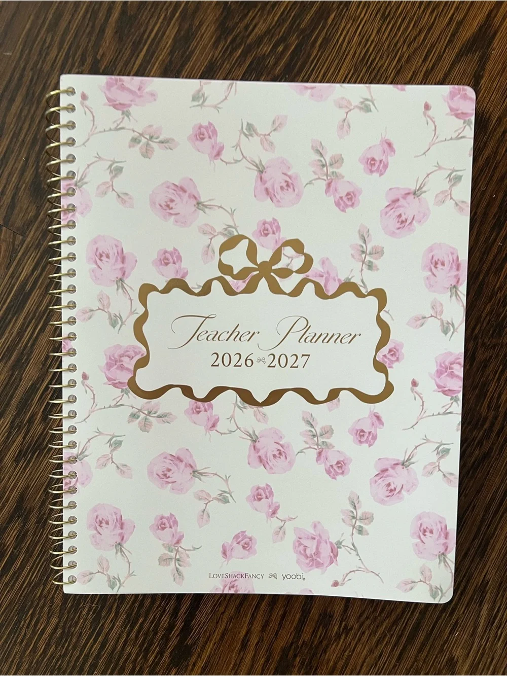 LoveShackFancy x Target-Yoobi Ribbon Rosa Teacher Planner 8.5X11 Sterling Dusk